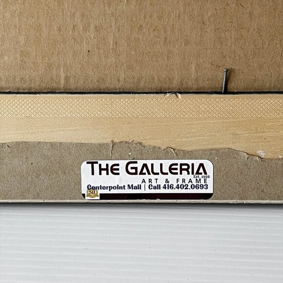 Vintage Original Tropical Seascape Oil Painting Beach Island Canoe Palms Signed - Picture 7 of 10